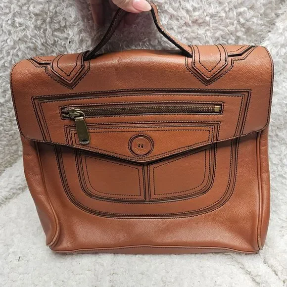 Marc Jacobs Vintage Brown Leather Flap Satchel - Picture 1 of 13